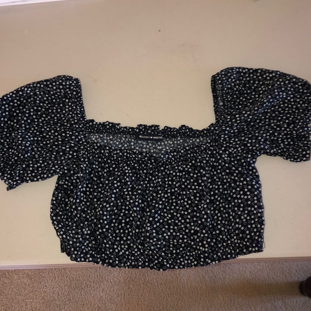 BRANDY MELVILLE off the shoulder crop top shirt